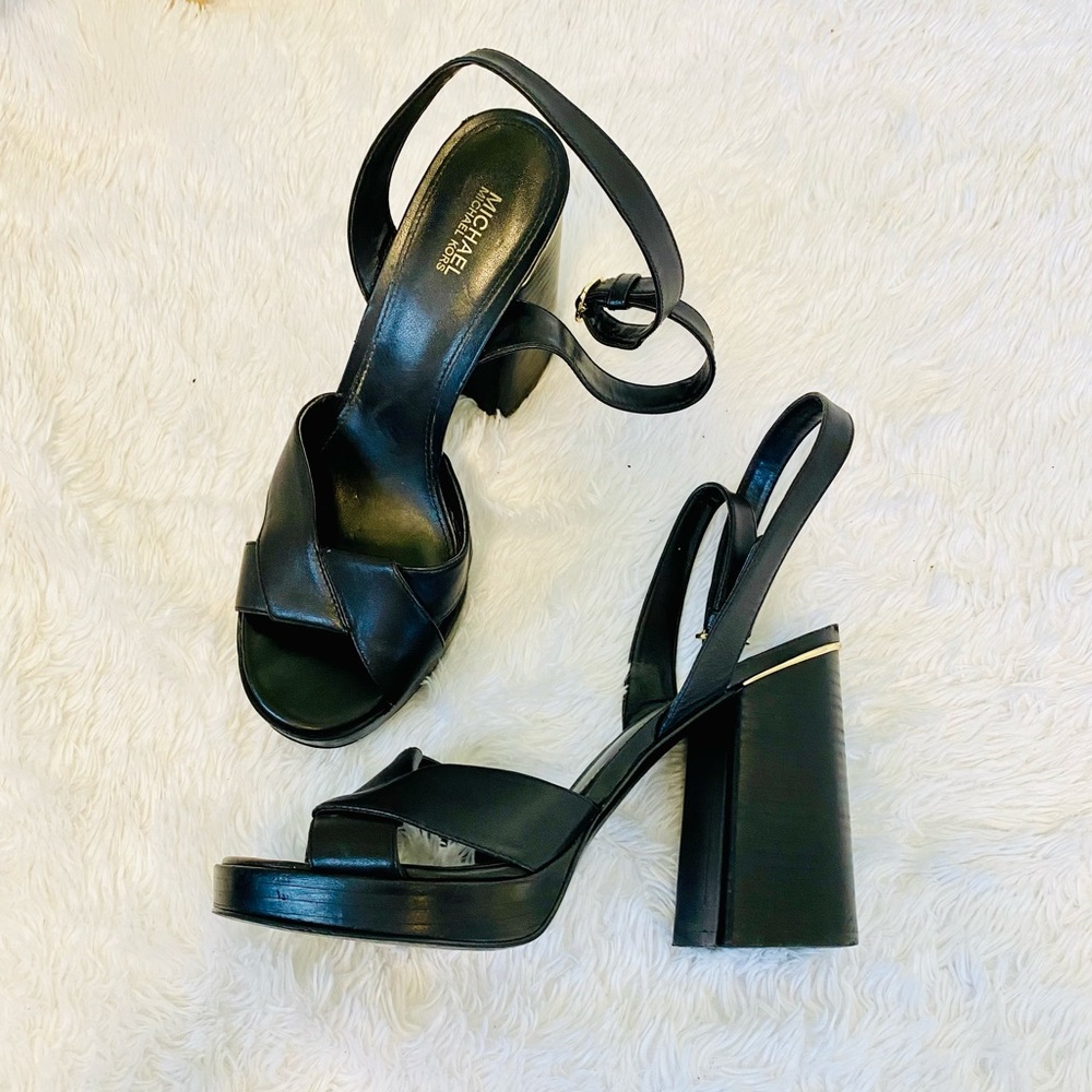 Michael Kors Fallon Chunky Black Heels - Picture 15 of 17